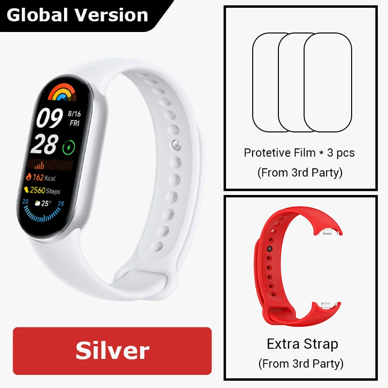 Global Version Xiaomi Smart Band 9 Smart Wristband Mi Band 9 Smart Bracelet 1.62" AMOLED Screen Health Monitoring 21-day Battery