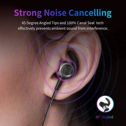 Noise Cancelling Headphones with Case, Black
