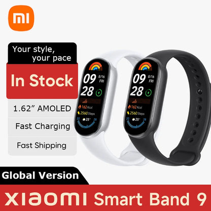 Global Version Xiaomi Smart Band 9 Smart Wristband Mi Band 9 Smart Bracelet 1.62" AMOLED Screen Health Monitoring 21-day Battery