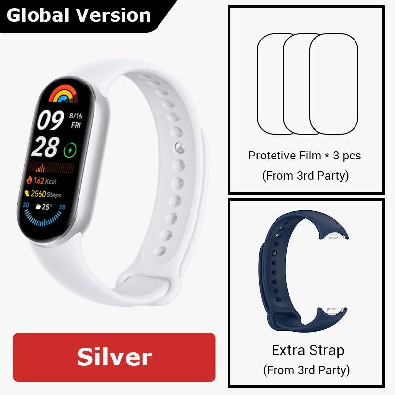Global Version Xiaomi Smart Band 9 Smart Wristband Mi Band 9 Smart Bracelet 1.62" AMOLED Screen Health Monitoring 21-day Battery