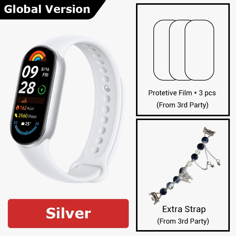 Global Version Xiaomi Smart Band 9 Smart Wristband Mi Band 9 Smart Bracelet 1.62" AMOLED Screen Health Monitoring 21-day Battery