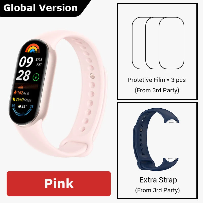 Global Version Xiaomi Smart Band 9 Smart Wristband Mi Band 9 Smart Bracelet 1.62" AMOLED Screen Health Monitoring 21-day Battery