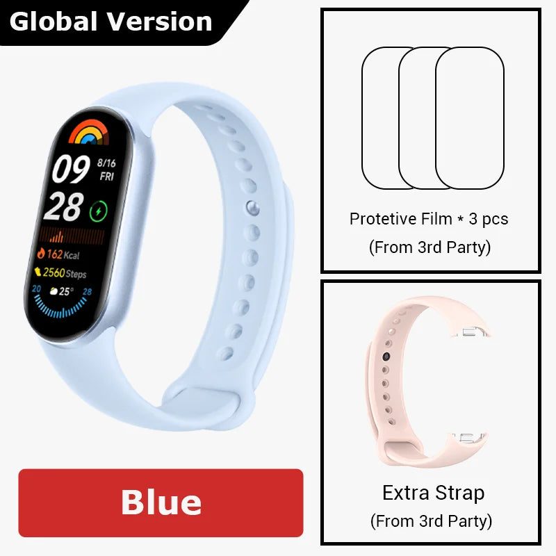 Global Version Xiaomi Smart Band 9 Smart Wristband Mi Band 9 Smart Bracelet 1.62" AMOLED Screen Health Monitoring 21-day Battery