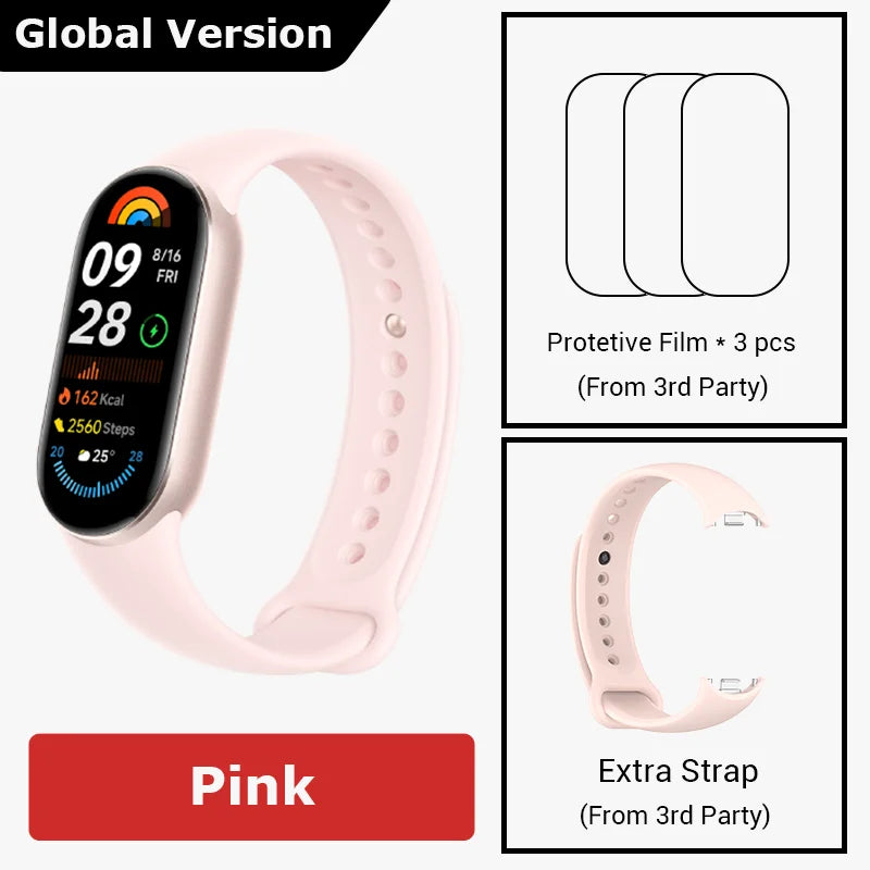 Global Version Xiaomi Smart Band 9 Smart Wristband Mi Band 9 Smart Bracelet 1.62" AMOLED Screen Health Monitoring 21-day Battery