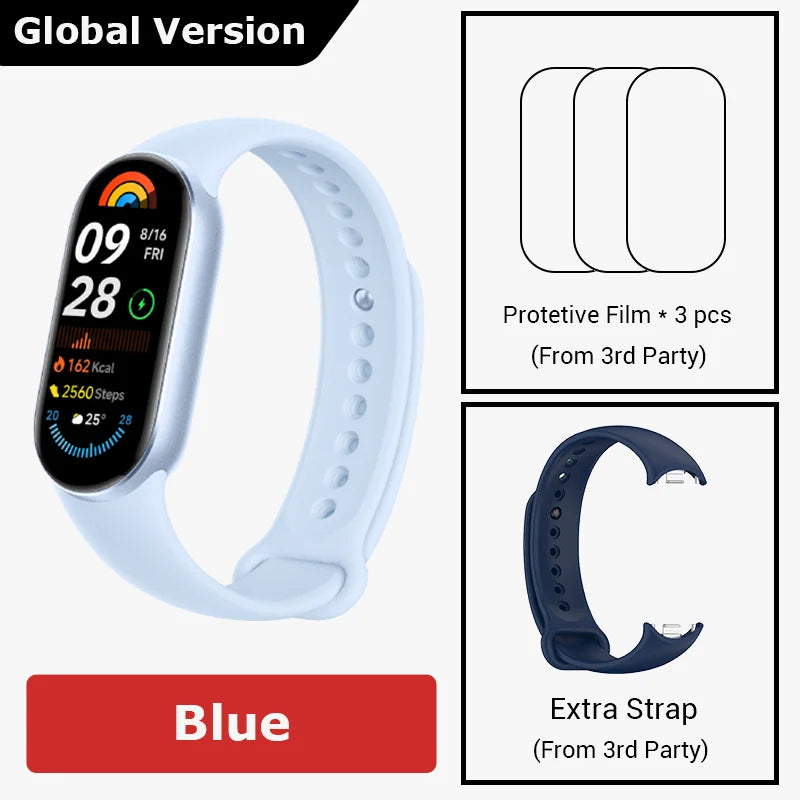 Global Version Xiaomi Smart Band 9 Smart Wristband Mi Band 9 Smart Bracelet 1.62" AMOLED Screen Health Monitoring 21-day Battery